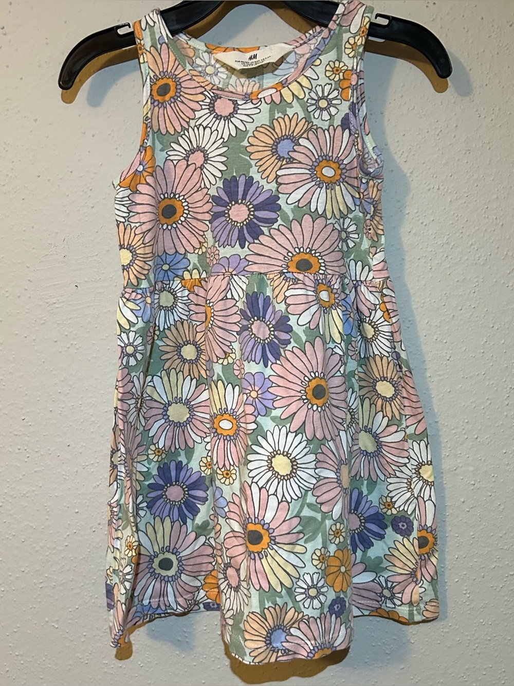 H&M Girls Floral Daisy Print Sleeveless Dress Size 3/4T